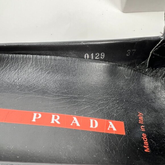 Prada Mule Ladies Black Leather Loafer Women's Size 37 7 US - Picture 7 of 9